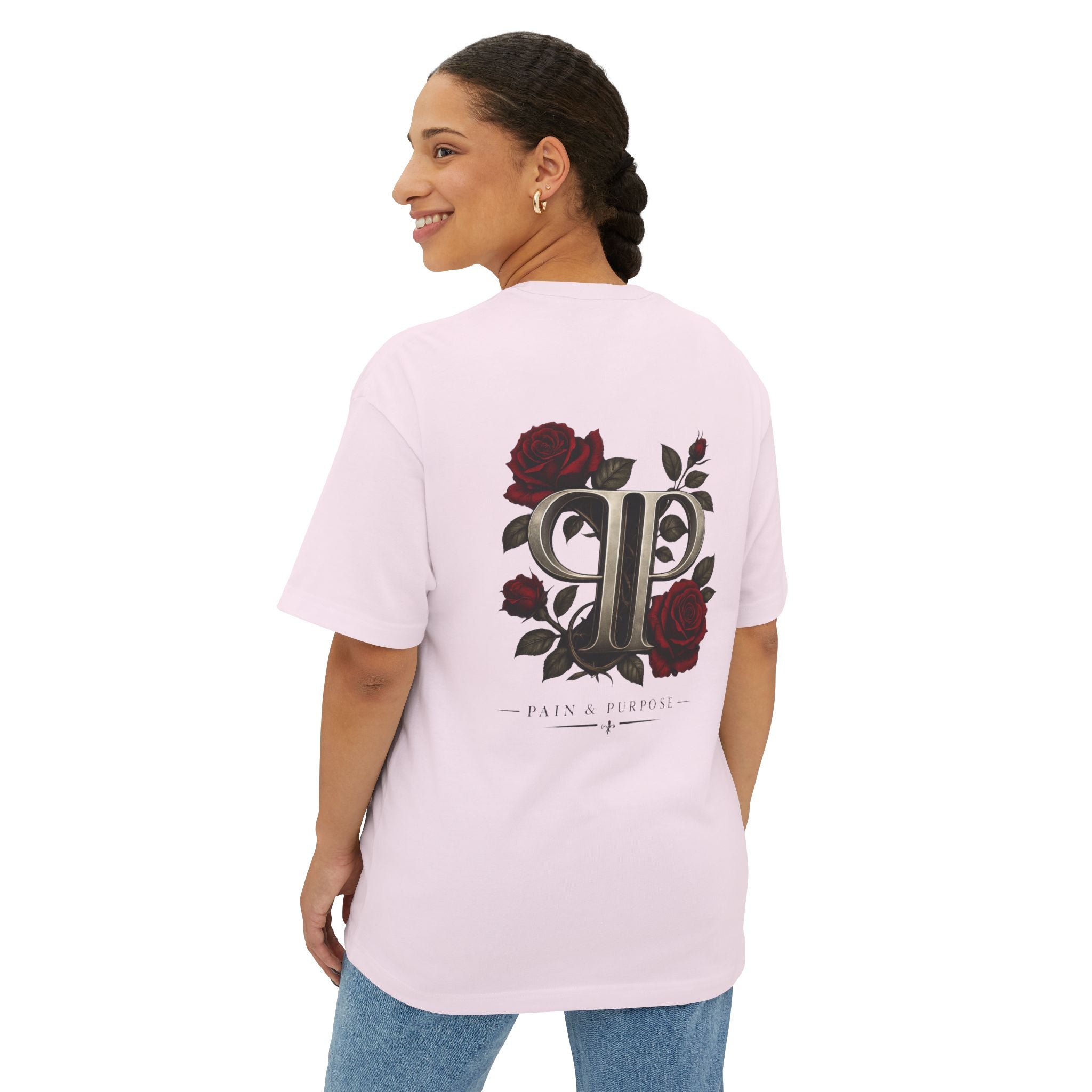 Floral Rose Pain and Purpose Boxy Tee