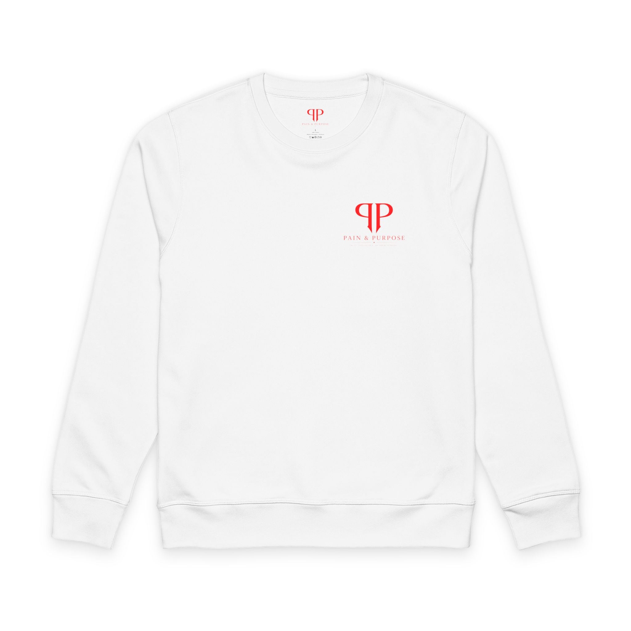 Pain & Purpose Logo Sweatshirt | Minimal Red Monogram