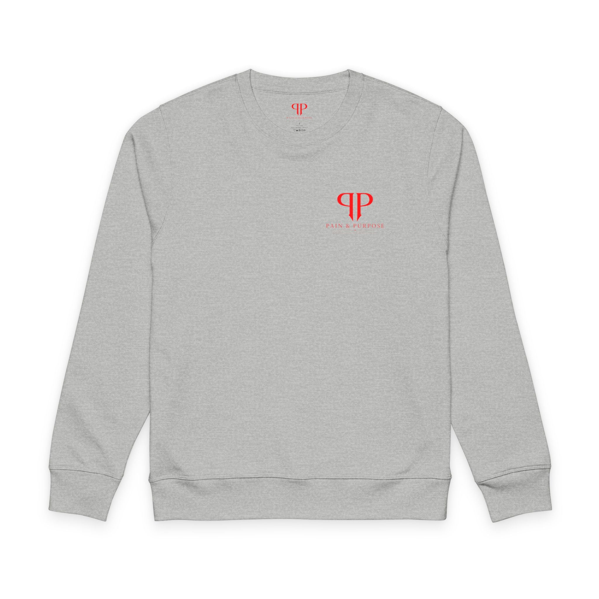 Pain & Purpose Logo Sweatshirt | Minimal Red Monogram