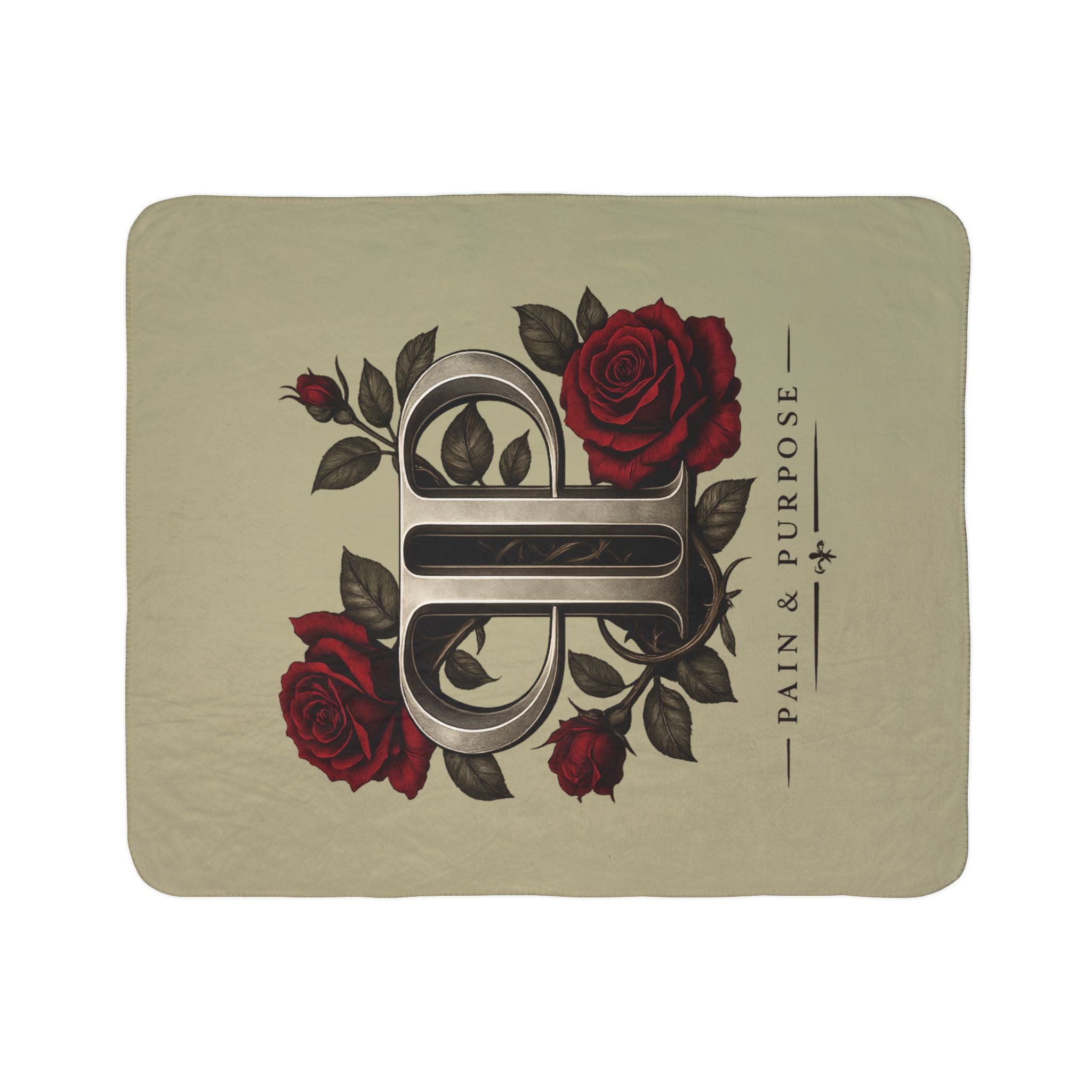 Floral Rose Pain And Purpose Sherpa Blanket