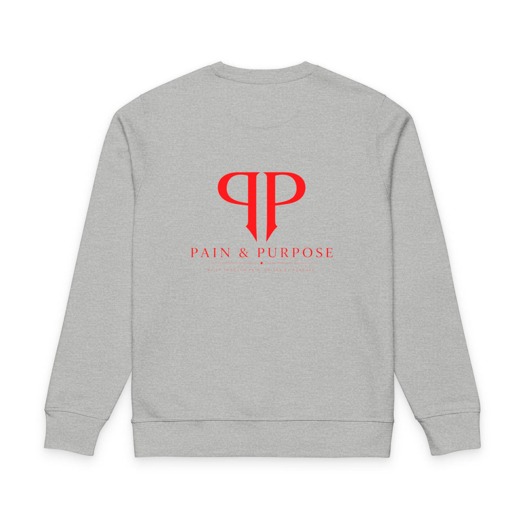 Pain & Purpose Logo Sweatshirt | Minimal Red Monogram