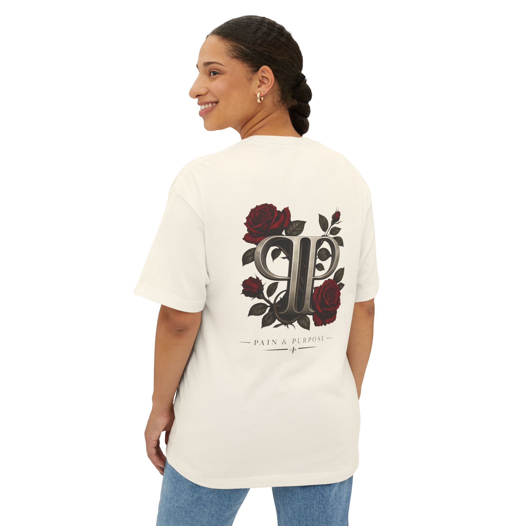 Floral Rose Pain and Purpose Boxy Tee