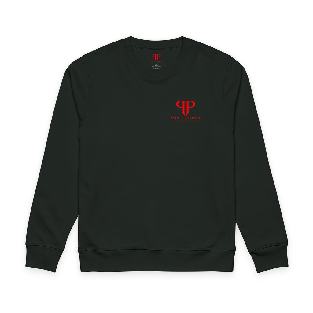 Pain & Purpose Logo Sweatshirt | Minimal Red Monogram