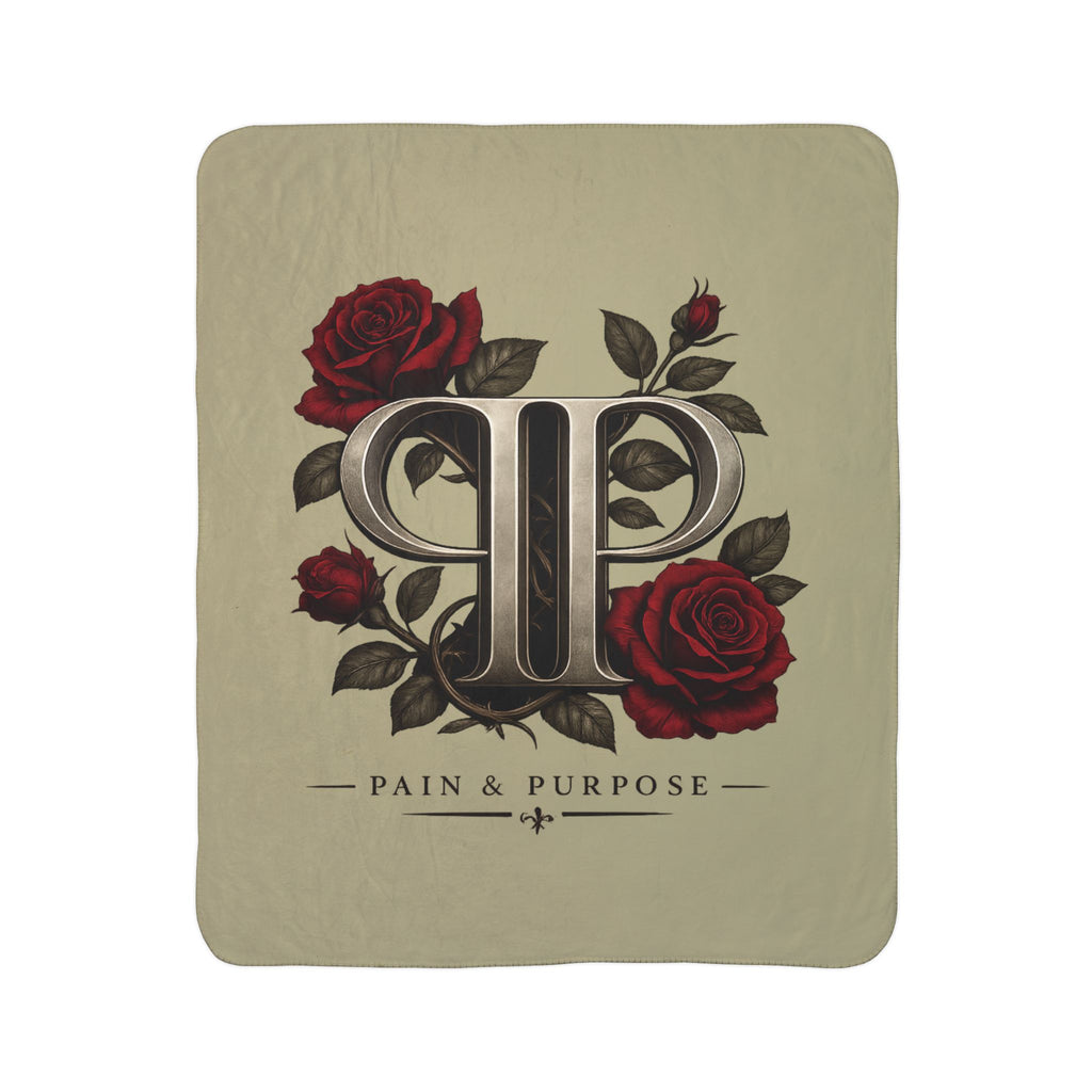 Floral Rose Pain And Purpose Sherpa Blanket