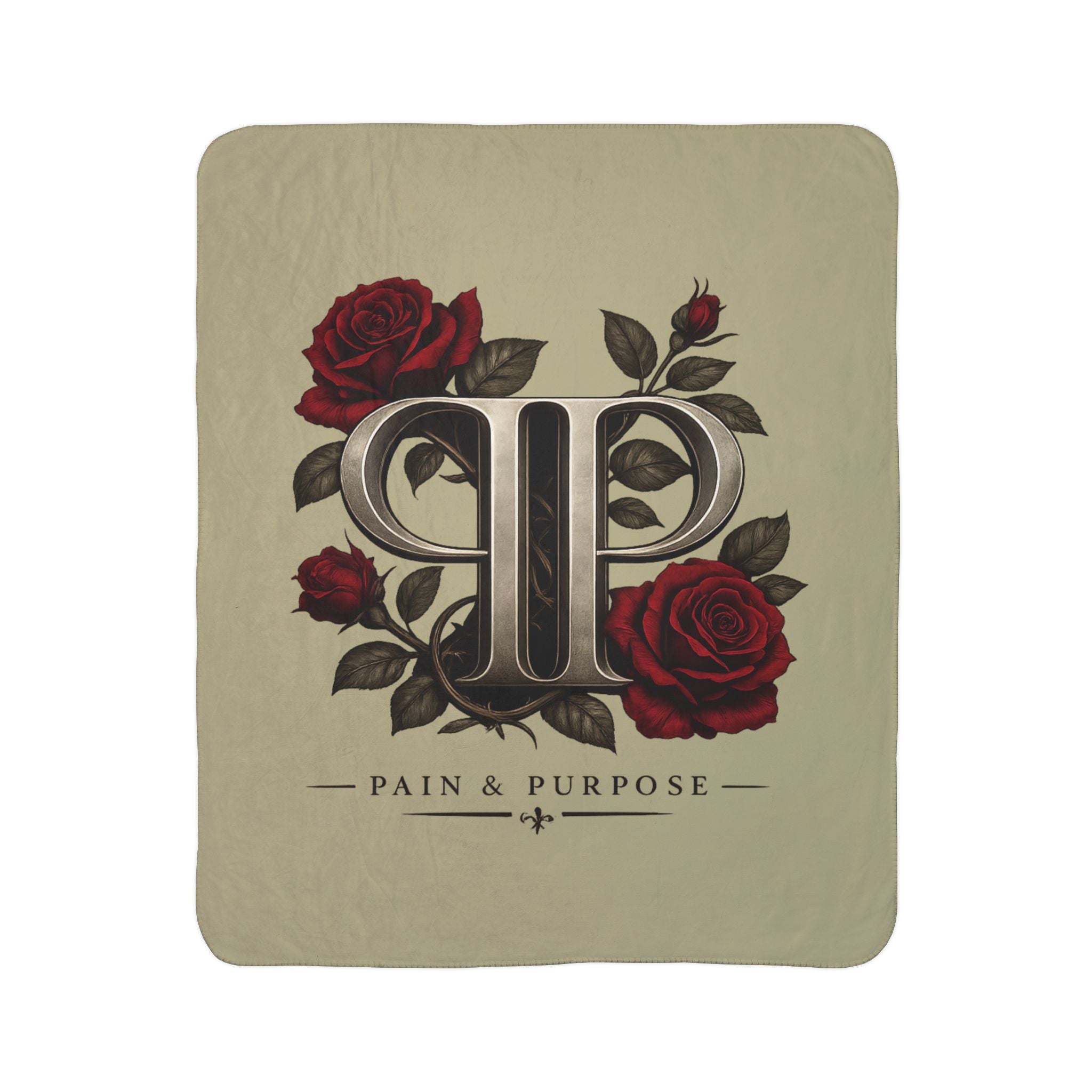 Floral Rose Pain And Purpose Sherpa Blanket